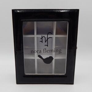 Nora Fleming Mini Charms M4 Display Storage Case Box Black Vinyl Black Bird Logo